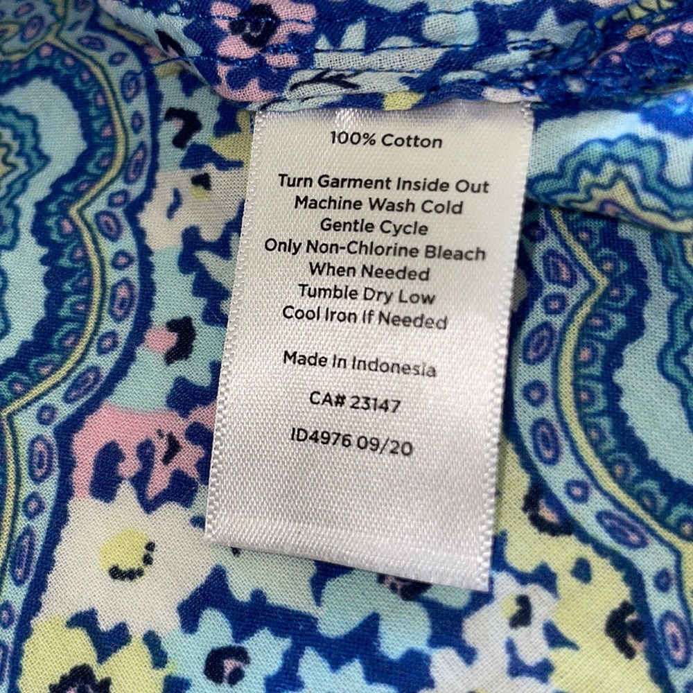 Talbots Pastel Gardens Floral Popover Blouse - Picture 9 of 10